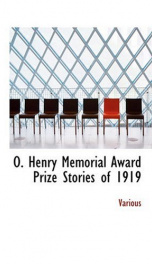 O. Henry Memorial Award Prize Stories of 1919_cover