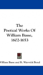 the poetical works of william basse 1602 1653_cover