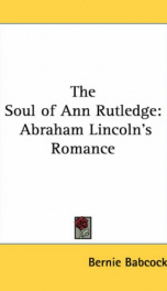 the soul of ann rutledge abraham lincolns romance_cover
