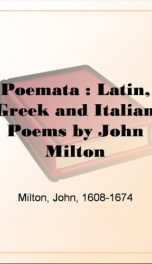 Poemata : Latin, Greek and Italian Poems by John Milton_cover