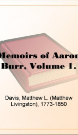 Memoirs of Aaron Burr, Volume 1._cover