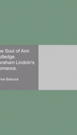 the soul of ann rutledge abraham lindolns romance_cover