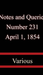 Notes and Queries, Number 231, April 1, 1854_cover