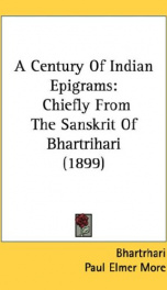 a century of indian epigrams chiefly from the sanskrit of bhartrihari_cover