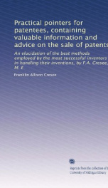 practical pointers for patentees containing valuable information and advice on_cover