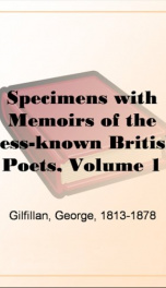 Specimens with Memoirs of the Less-known British Poets, Volume 1_cover