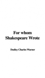 For Whom Shakespeare Wrote_cover