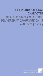 poetry and national character the leslie stephen lecture delivered at cambridge_cover