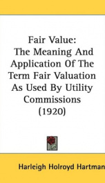 fair value the meaning and application of the term fair valuation as used by_cover