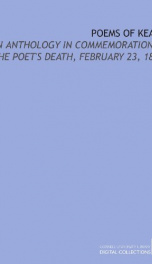 poems of keats an anthology in commemoration of the poets death february 23_cover