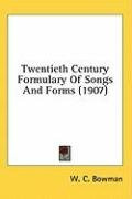 twentieth century formulary of songs and forms_cover
