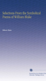 selections from the symbolical poems of william blake_cover
