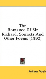 the romance of sir richard sonnets and other poems_cover