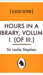 Hours in a Library, Volume I. (of III.)_cover