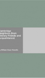 Cambridge Neighbors (from Literary Friends and Acquaintance)_cover