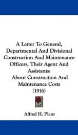 a letter to general departmental and divisional construction and maintenance of_cover