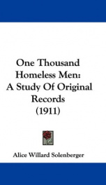 one thousand homeless men a study of original records_cover