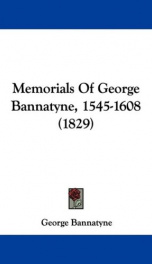 memorials of george bannatyne 1545 1608_cover