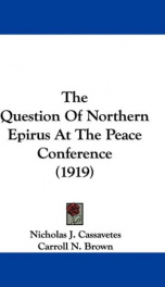 the question of northern epirus at the peace conference_cover