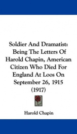 soldier and dramatist being the letters of harold chapin american citizen who_cover