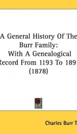 a general history of the burr family_cover