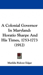 a colonial governor in maryland_cover