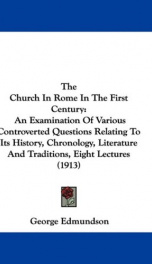 the church in rome in the first century an examination of various controverted_cover
