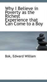 why i believe in poverty as the richest experience that can come to a boy_cover