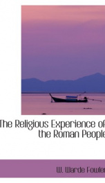 The Religious Experience of the Roman People_cover