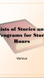 Lists of Stories and Programs for Story Hours_cover