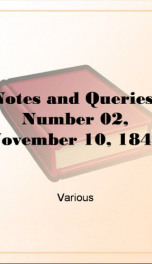 Notes and Queries, Number 02, November 10, 1849_cover