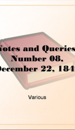Notes and Queries, Number 08, December 22, 1849_cover