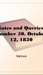 Notes and Queries, Number 50, October 12, 1850_cover