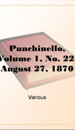 Punchinello, Volume 1, No. 22, August 27, 1870_cover