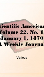 Scientific American, Volume 22, No. 1, January 1, 1870_cover