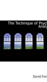 the technique of psycho analysis_cover