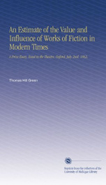 An Estimate of the Value and Influence of Works of Fiction in Modern Times_cover