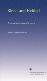 kleist and hebbel a comparative study the novels_cover