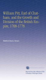 william pitt earl of chatham and the growth and division of the british empire_cover