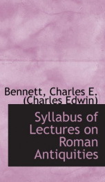 syllabus of lectures on roman antiquities_cover