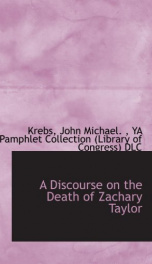 a discourse on the death of zachary taylor_cover