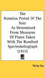 the rotation period of the sun as determined from measures of plates taken with_cover