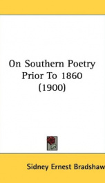 on southern poetry prior to 1860_cover