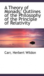 a theory of monads outlines of the philosophy of the principle of relativity_cover