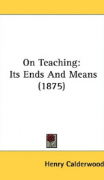on teaching its ends and means_cover