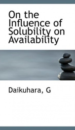 on the influence of solubility on availability_cover
