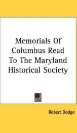 memorials of columbus read to the maryland historical society_cover