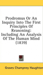 prodromus or an inquiry into the first principles of reasoning including an_cover