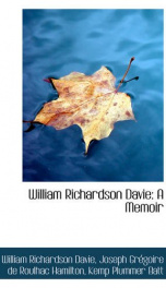 william richardson davie a memoir_cover