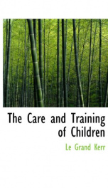 the care and training of children_cover